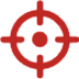 A clipart style red reticle